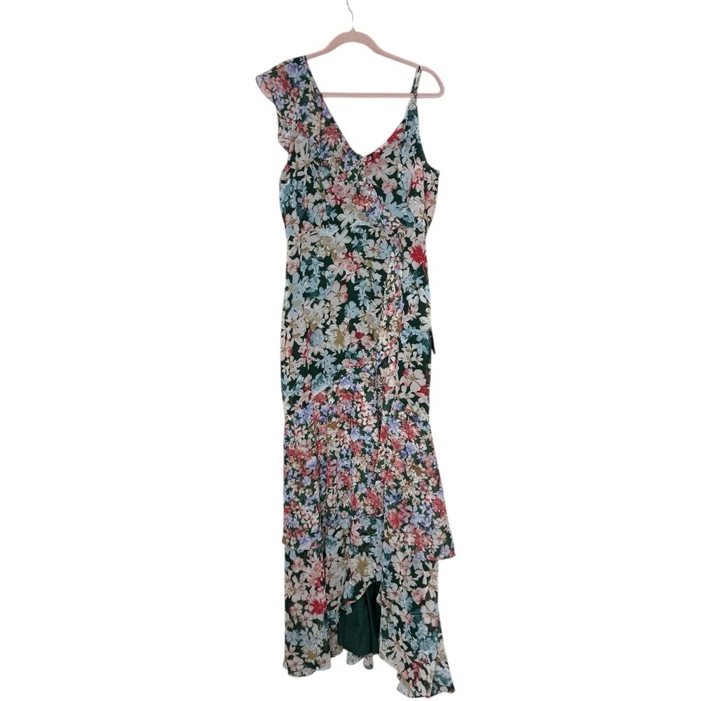 Lulu's Floral One-Shoulder Asymmetrical Maxi Dress in Multi Floral - Picture 4 of 9